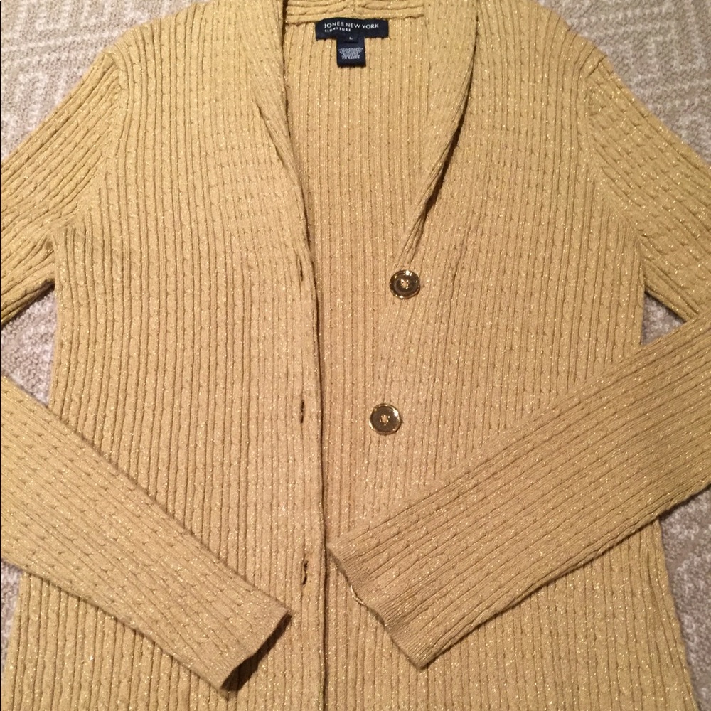 Shimmering gold cardigan size L.